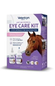 vetericyn plus all animal eye care kit | eye wash and ophthalmic gel bundle to flush, lubricate, and relieve eye irritations for dogs, cats, horses, and all animals. 3 fl. oz. each (2 count)