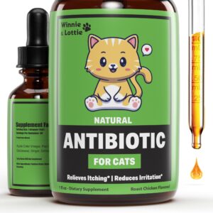 winnie & lottie natural antibiotics for cats | cat antibiotics | cat antibiotic | pet antibiotics | cat immune support | antibiotic for cats | cat multivitamin | cat uti antibiotics | 1 fl oz