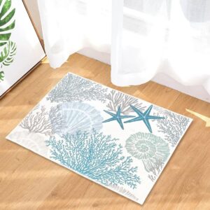 coastal area rug 2x3 throw rugs beach ocean area carpet small rug washable entryway doormat indoor entrance door mats non-slip floor carpets for kitchen bathroom laundry bedroom living room,blue