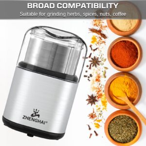 ZHENGHAI Electric Herb Grinder 200w Spice Grinder Compact Size, Easy On/Off, 2.8oz capacity. Fast Grinding for Flower Buds Dry Spices Herbs, with Cleaning Brush