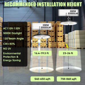 loyal LED High Bay Light, 200W UFO High Bay Led Shop Lights 6000K 20000LM for Warehouse Workshop Factory Gym Garage Barn 2024 New