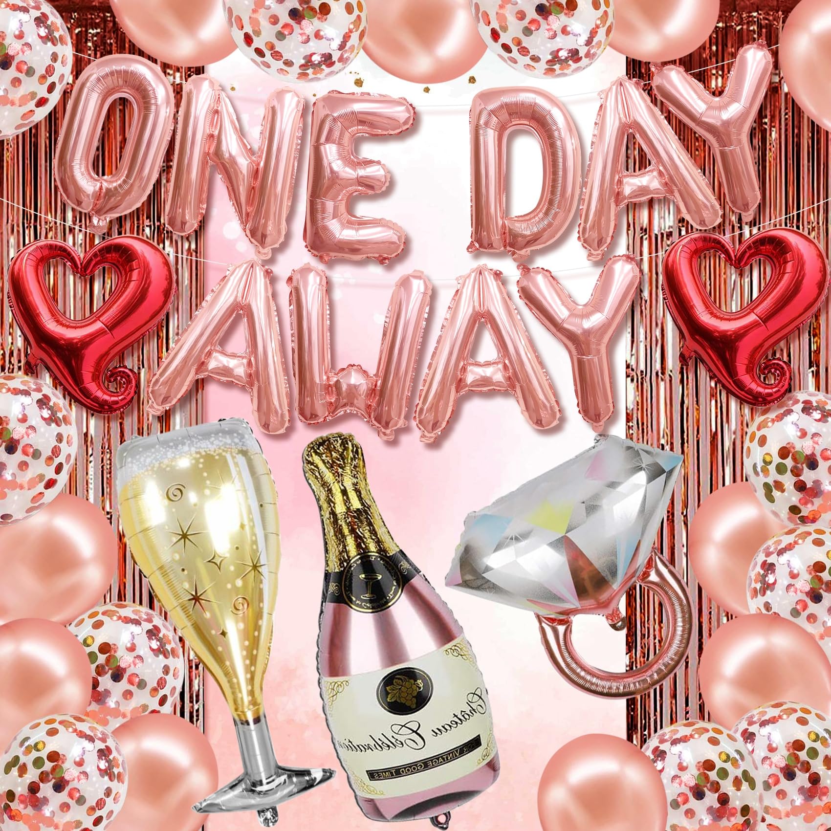 One Day Away Rehearsal Dinner Decorations Wedding Rehearsal Dinner Decorations One Day Away Balloons Banner The Night Before Wedding Rehearsal Decorations Bridal Shower Engagement Wedding Rehearsal