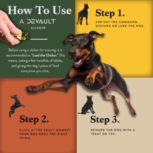 Devault Gear 3-Pack Dog Clicker (Silver, Gold, Black) - Clickers for Pet Training – Easy-to-Carry Dog Training & Behavior Aids - Teach Your Dog Tricks or Reward His Behavior