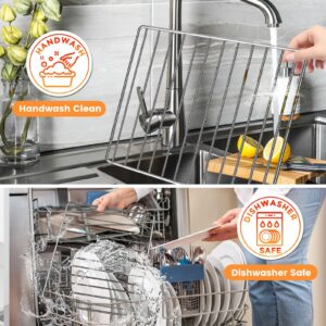 Air Fryer Wire Rack for Ninja Foodi 10 in 1 DT201 DT251 Digital Convection Toaster Oven, 14.4''*11.4'' Stainless Steel Air Fryer Accessories Roasting Steamer Grill Racks Baking Tray Rack