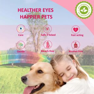 Dog Eye Wipes, Tear Stain Remover for Dogs & Cats - 100pcs Remove Eye Discharge and Crust - Coconut Oil Pet Cleaning Grooming Deodorizing Wipes for Eyes/Face, Natural and Non-Irritating