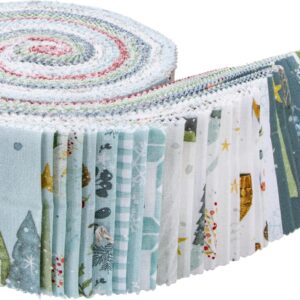 Lisa Audit Magical Winterland Rolie Polie 40 2.5-inch Strips Jelly Roll Riley Blake RP-14940-40