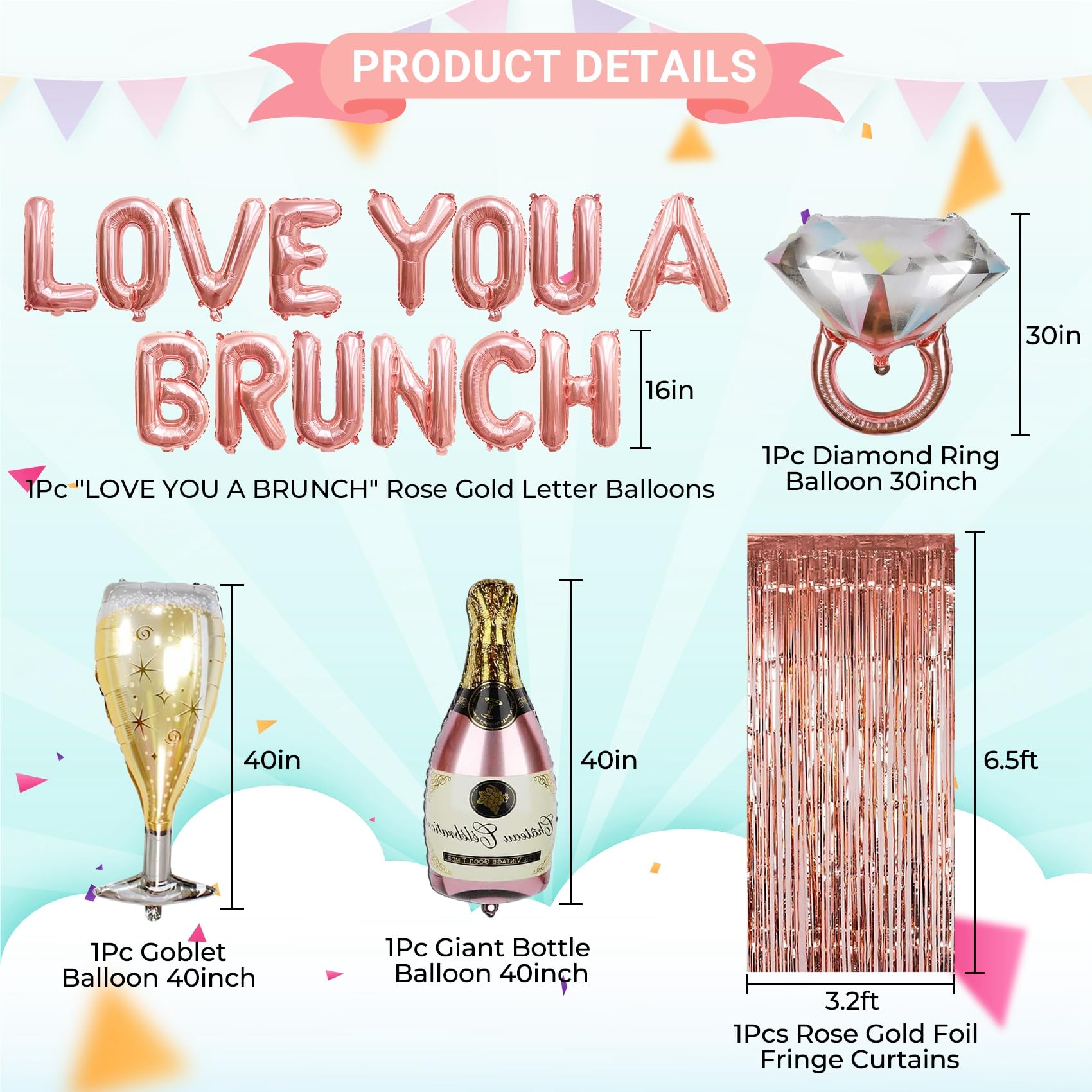 Brunch Party Decorations Birthday Brunch Decorations Bridal Shower Brunch Decorations Valentines Brunch Love You A Brunch Balloons Banner Bachelorette Party Decorations Decor