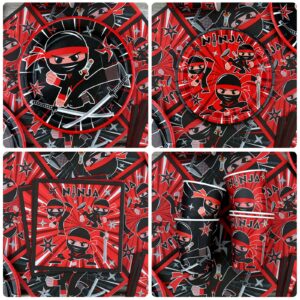 Ninja Birthday Party Decoration - Ninja Warrior Party Supplies Include Plates, Tablecloth, Napkins, Tableware, Karate Party Ninja Master Party Supplies for Boys Girls Baby Shower, Serves 40