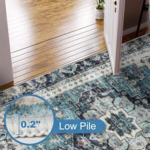 KONYXALU Washable Rugs 2x3 - Oriental Entryway Rugs Non Slip Small Area Rug Aesthetic Distressed Door Mat Boho Bathroom Low-Pile Floor Carpet for Indoor Front Entrance Kitchen Bedroom