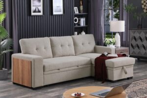 devion furniture alexis sofabed, 92" w x 53" d x 35h, light gray