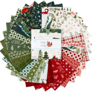 Christmas Is in Town Riley Blake 5-inch Stacker, 42 Precut Fabric Quilt Squares by Sandy Gervais, Assorted