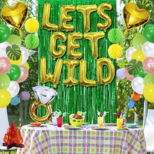 Lets Get Wild Banner Balloons Jungle Theme Bachelorette Party Decorations Kit Safari Bachelorette Party Photo Backdrop bridal Shower Decor Bachelorette Balloons Decor Balloon Banners