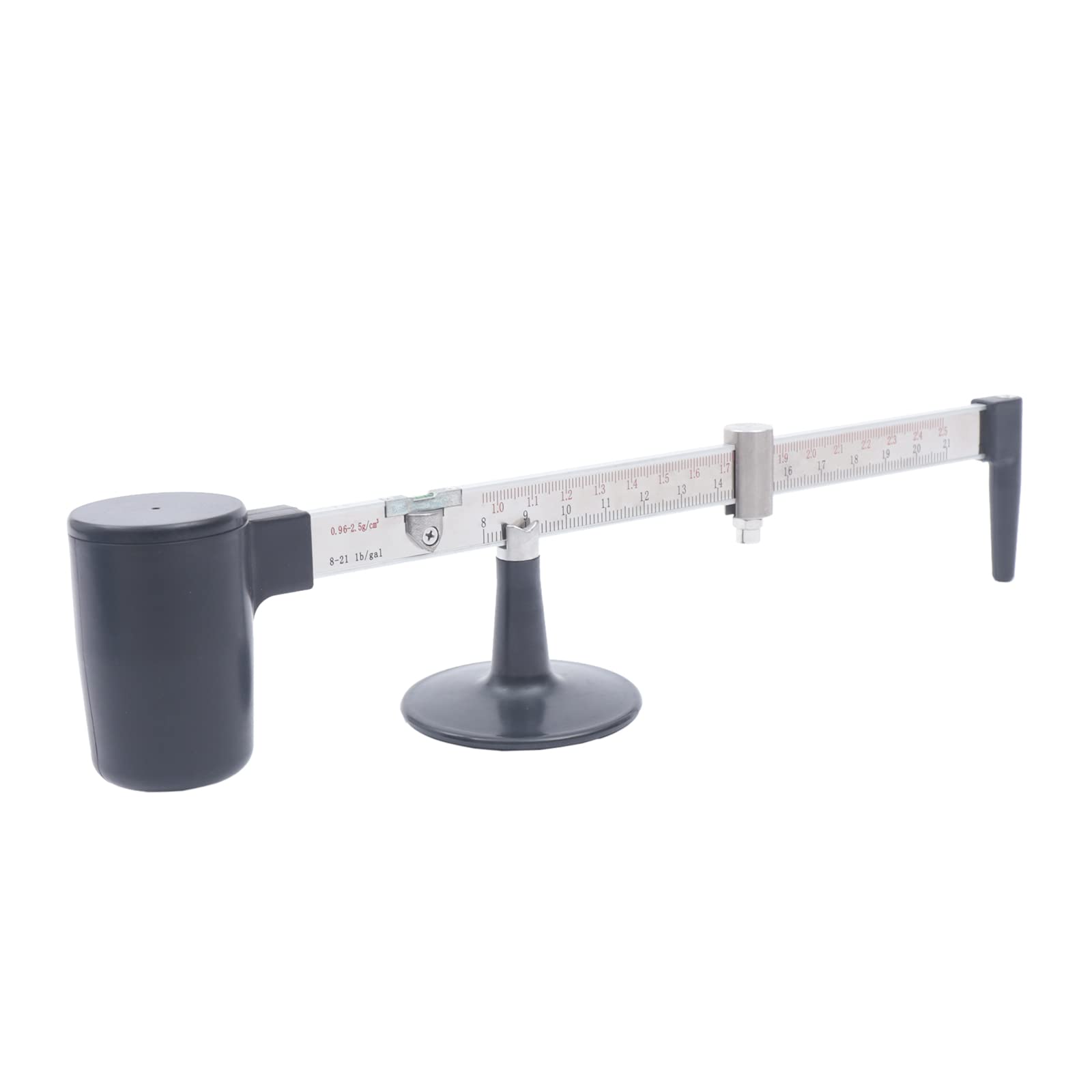 Mud Hydrometer Scales, Double Scales Liquid Densimeter Gravity Balance Hydrometer with Measuring Range 0.96-2.5g/cm³ Measuring Accuracy 0.01g/cm³ Mud Test Tool Used for Liquid Density Analysis