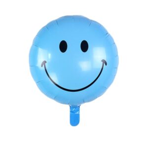 floating inflatable balloons - blue happy face (17x19 inches) for party birthday decorations, baby shower, celebration, graduation party