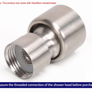 NearMoon Shower Head Swivel Ball Adapter- Solid Brass Shower Connector Adjustable Swivel Ball for 8 Inch ShowerHead Replacement Ball Joint (Brushed Nickel)