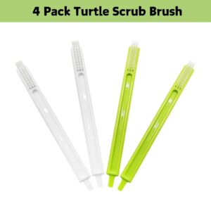 SEZDEKI 4Pcs Turtle Tortoise Cleaning Brush Remove Aquatic Mud Dirt & Contaminants from Tortoises Shells & Promoting Shell Health Turtle Tank Accessories Aquarium Cleaning Tools Kit (4 Pcs)