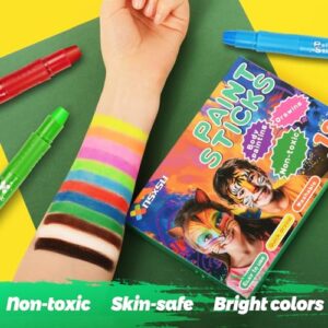 nsxsu 12 Colors Face Paint Sticks for Kids, Washable Face Painting for Toddlers and Students, Birthday Makeup Party Supplies, Kids Stocking Stuffers, Mess-Free Girls Boys Face Painting Kits