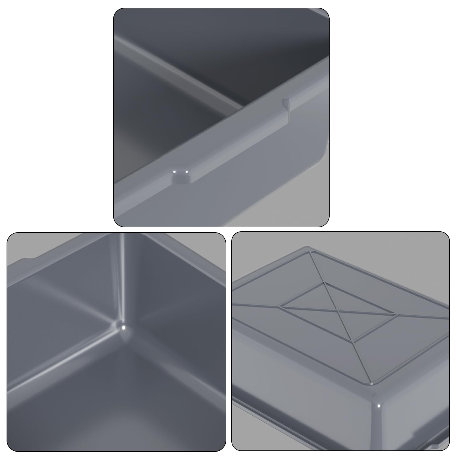 Vababa 12-Pack Plastic Commercial Bus Box, 13 L Kitchen Bus Tub, Gray