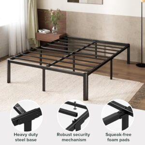 Zinus Van 16 Inch Metal Platform Bed, Steel Slat Support, No Box Spring Needed, Eco Friendly WonderBox Packaging, Easy Assembly, Black, Queen