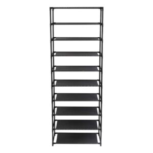 BTHTRCZ 10 Tiers Shoes Rack Storage Organizer,Metal Shoe Rack Holds 50 Pairs Shoe,Large Shoe Rack with Black Metal Frame for Entryway,Living Room,Garage (10-Black)