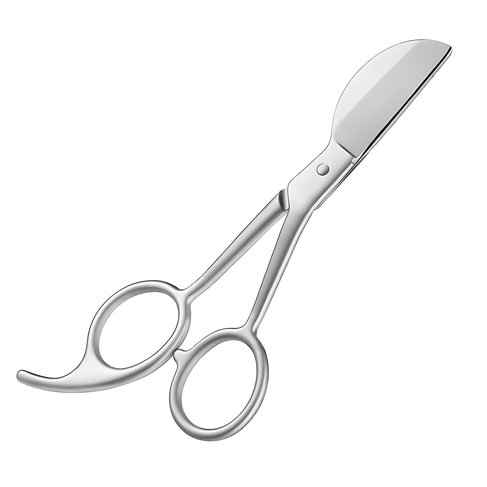 Duckbill Applique Scissors 5.63 Inch Carpet Pile Scissors Bent Curved Offset Handle with Finger Rest, Paddle Shaped Blades, Razor Sharp Cut, Stainless Steel, for Embroidery, Fabric, Arts & Craft