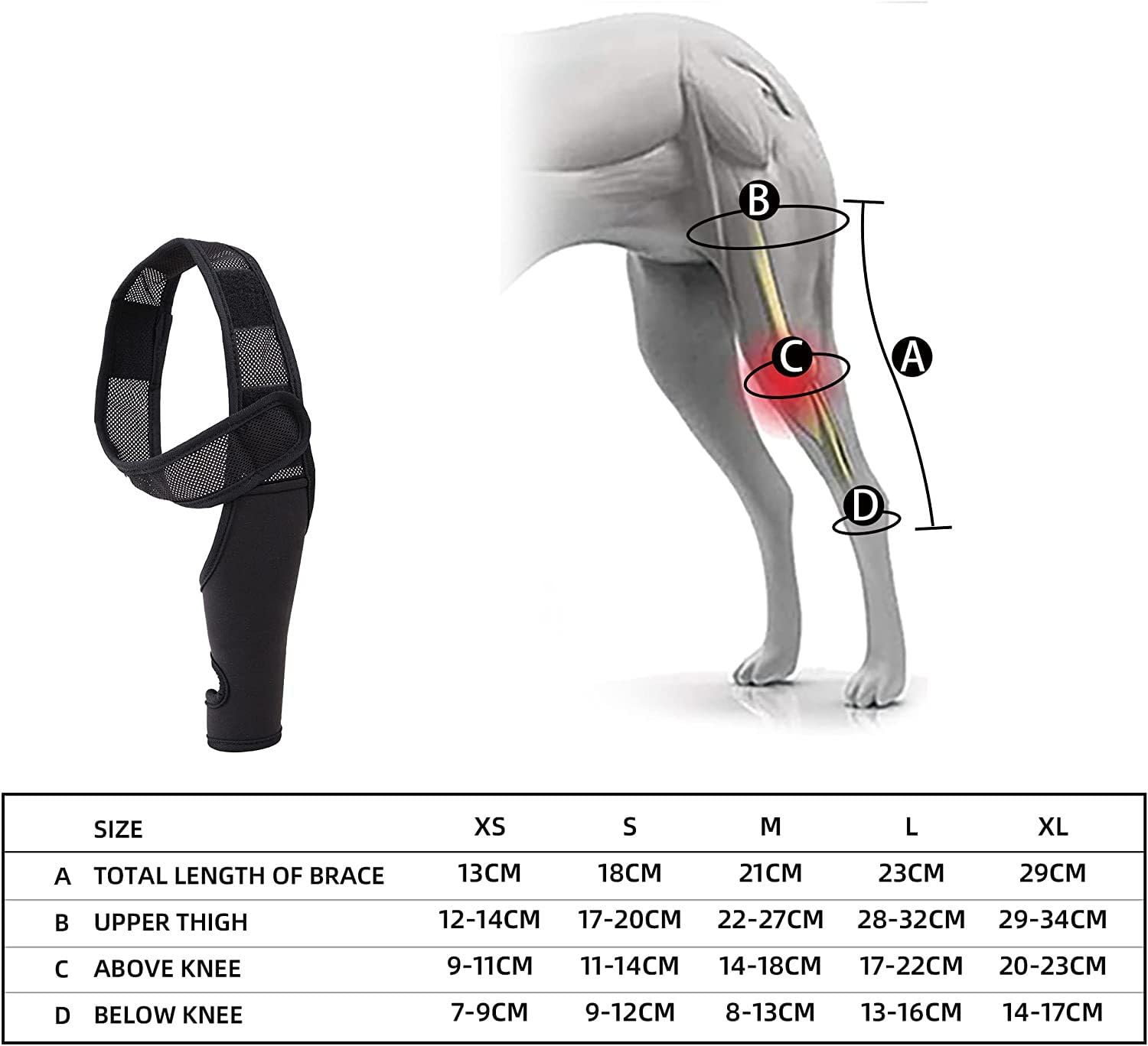 PEIFUKO Dog Knee Brace, Joint Braces to Protect The Knee, postoperative Rehabilitation Braces for securing Leg Straps (XL)