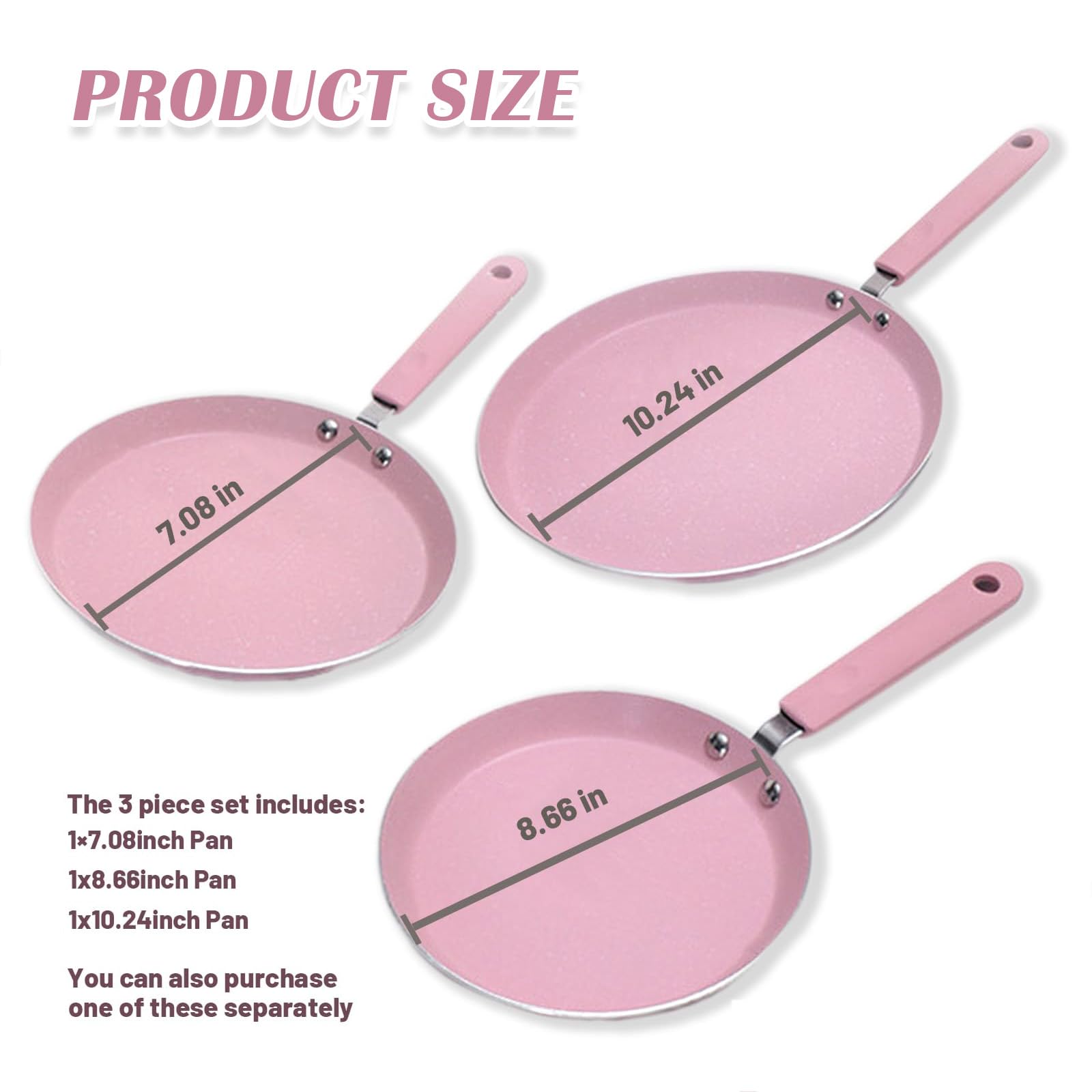 Nonstick Frying Pan Skillet, 7" Pink Skillet with Non Stick Coating, Aluminum Egg Pan with Stay Cool Handles, Practical Kitchen Cookware for Home Restaurant, Non Toxic, Induction Compatible (7 inch)