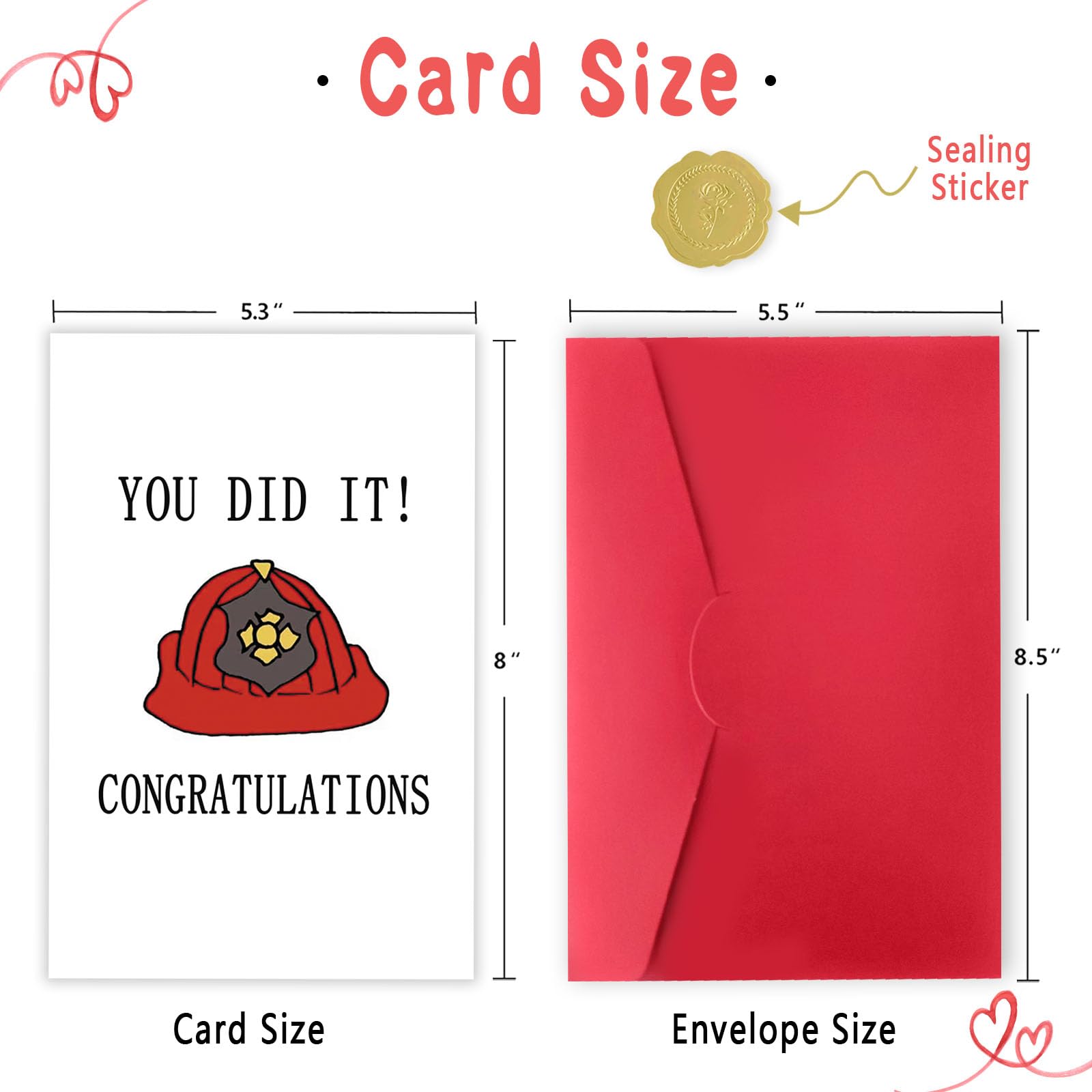 Londue Firefighter Graduation Congratulations Card, You did it congratulations, Unique College Congrats Graduation Card for Fire Academy Classmate Student