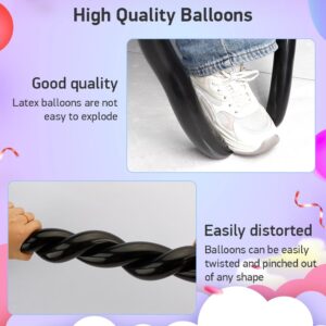 Black Balloons 260 Balloons Long Balloons Twisting Balloons Animal Balloons Party Graduation Balloons Long Balloons for Tying Balloon Arch Balloons for Balloon Arch Balloons for Arch Decoration 100pcs