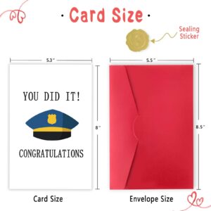 Londue Police Academy Graduation Gifts Card, Police Graduation Gift, Policeman Congratulation Card for Him Her, Gifts for Police Officer, You Did It Card