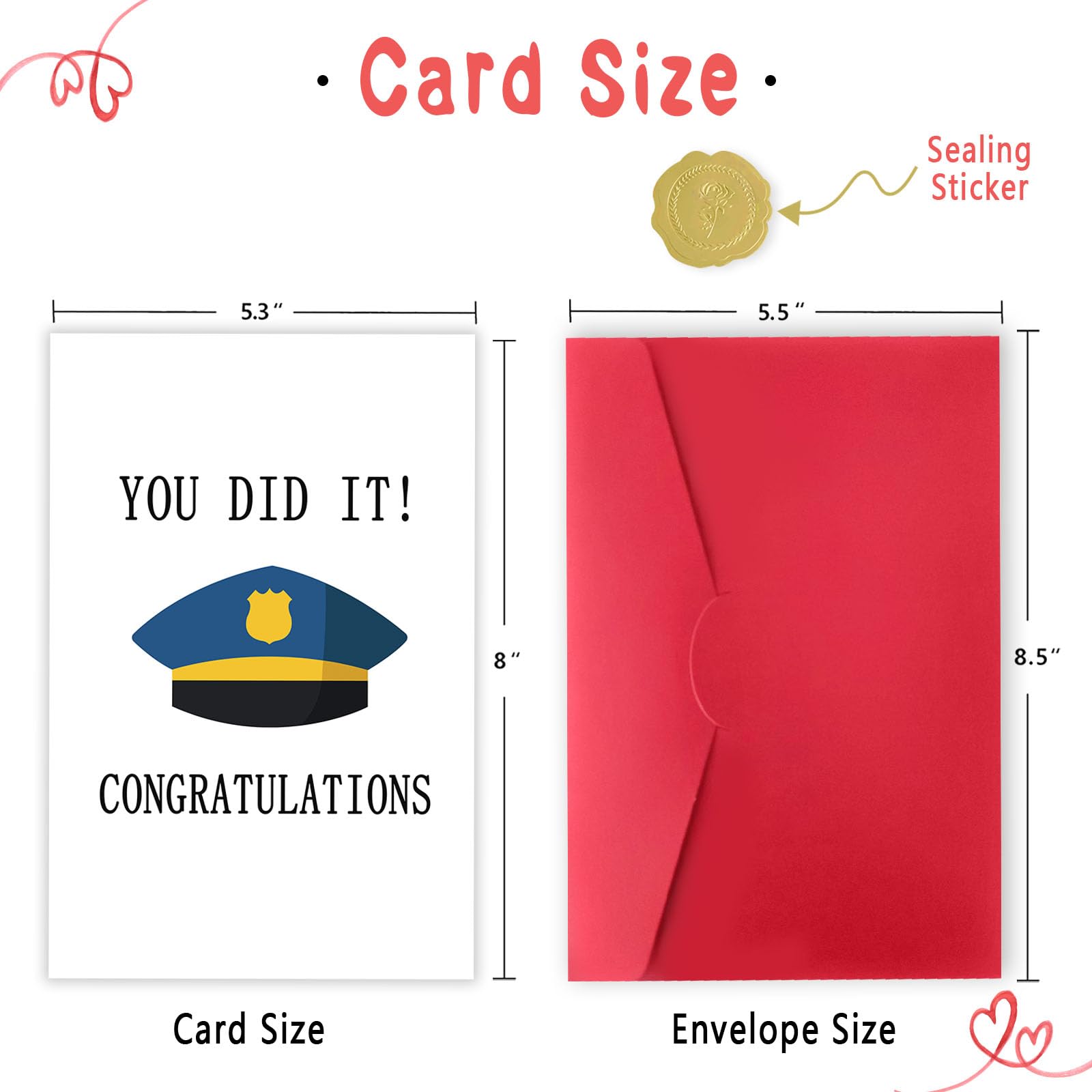 Londue Police Academy Graduation Gifts Card, Police Graduation Gift, Policeman Congratulation Card for Him Her, Gifts for Police Officer, You Did It Card