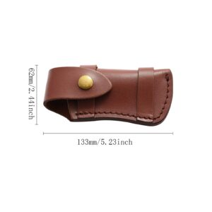 2Pcs Portable Pocket Leather Knife Belt Loop Sheath Case,Folding Knife Case with Snap Closure Horizontal Hunting Blade Sheath Cover for Outdoor Bushcraft Camping