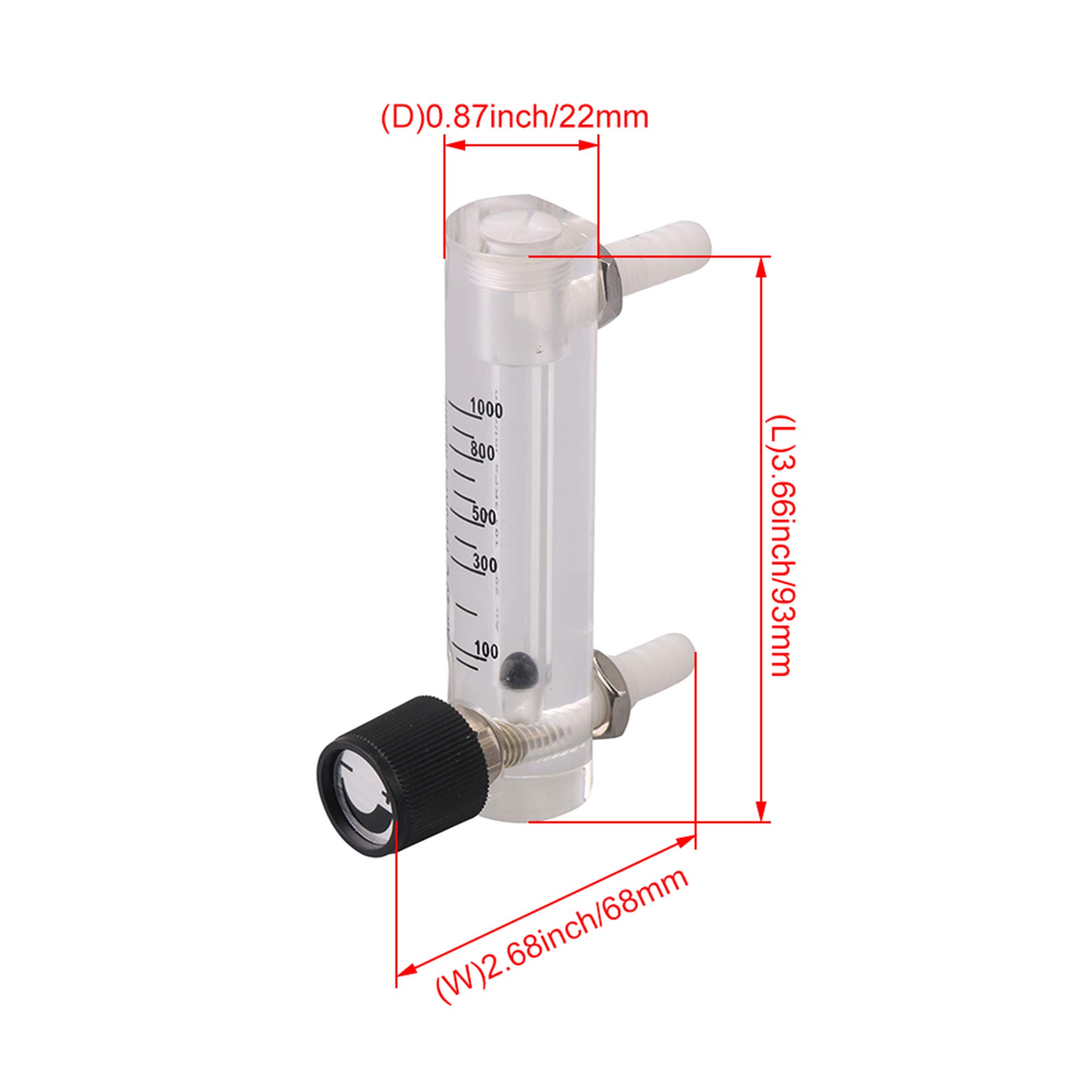 CNBTR LZM-6 Flow Meter 100-1000ml/min for Oxygen Gas Air Flow Control Detect Pack of 3