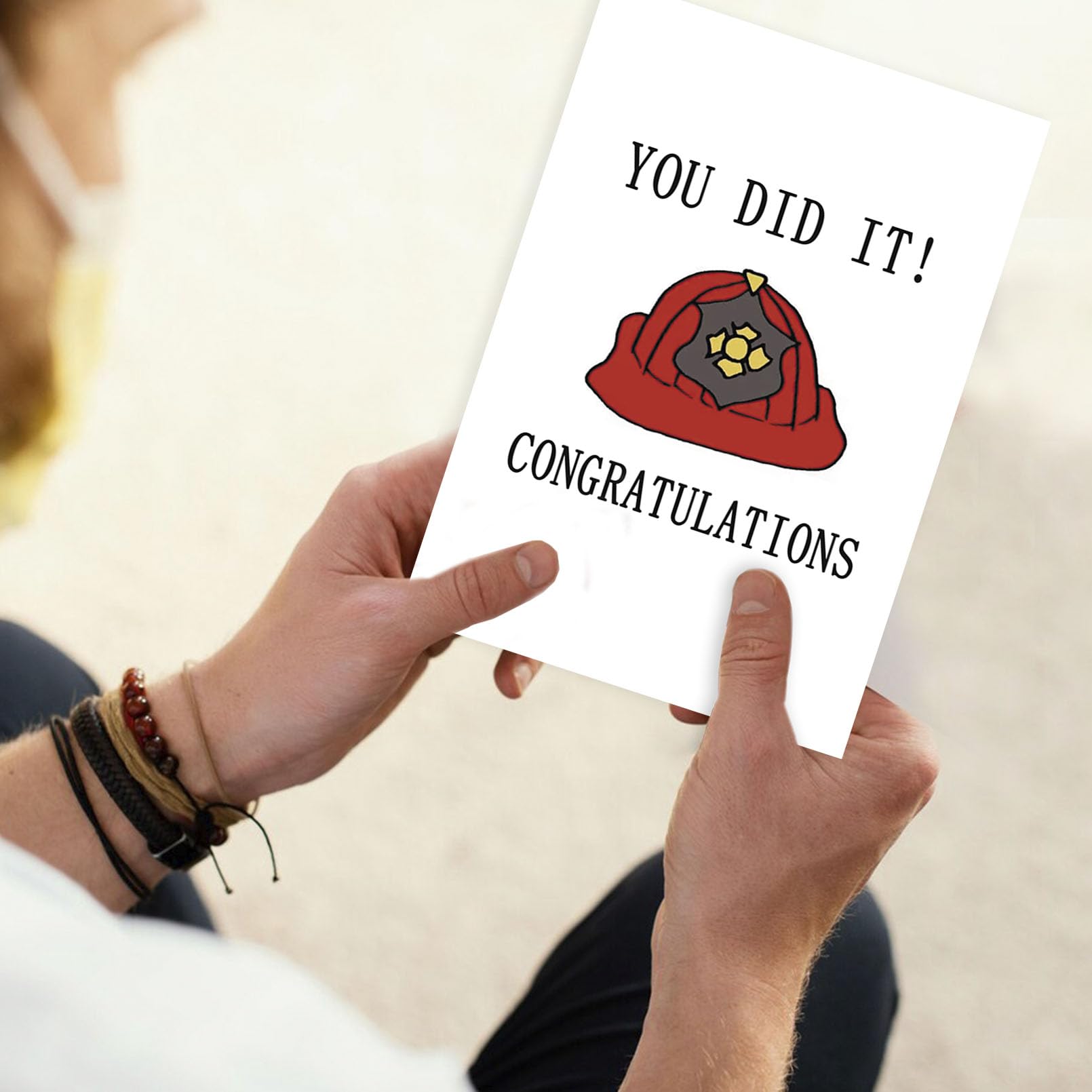 Londue Firefighter Graduation Congratulations Card, You did it congratulations, Unique College Congrats Graduation Card for Fire Academy Classmate Student