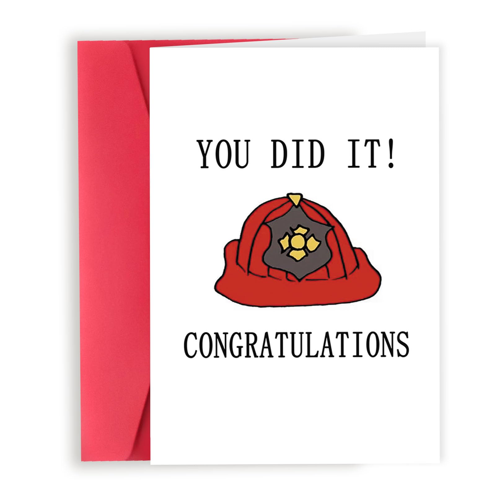 Londue Firefighter Graduation Congratulations Card, You did it congratulations, Unique College Congrats Graduation Card for Fire Academy Classmate Student