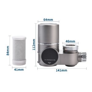 HOMELODY Water Faucet Mount Water Filter Tap Drinking Water Filter Replacement for 264 Gallons, Filters Around 70 Substances (Incl. 2 filters)