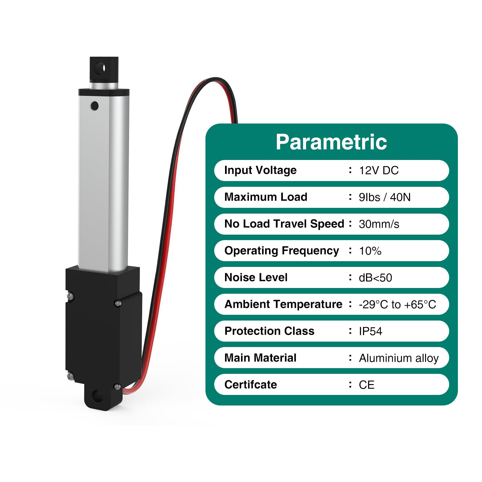 Stroke 125mm 40N 5 Inch Mini Linear Actuator 12V Force 9lbs Electric Linear Motion Actuators High Speed 0.6"/sec for Robotics,Home Automation with Mounting Brackets