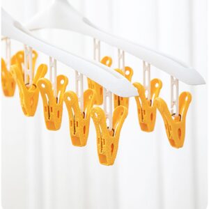 Kcjhagbd Windproof and Antiskid Rotatable Clothes Rack Underwear Hat Socks Drying Rack with Small Clip Space-Saving Clothes Rack Single-row Clothes Rack