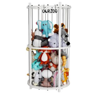 haidaiya wood stuffed animal zoo storage cage, extra large stuffed animals storage bin display, for kids room, playroom, plushies, stuffy, plush toy, stuff animal jail basket, toys organizer holder