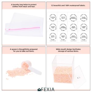 FEXIA 2 Pack Laundry Pods Containers for Laundry Room Organization and Storage Large Acrylic Containers with Lids and Labels for Laundry Detergent Laundry Pods