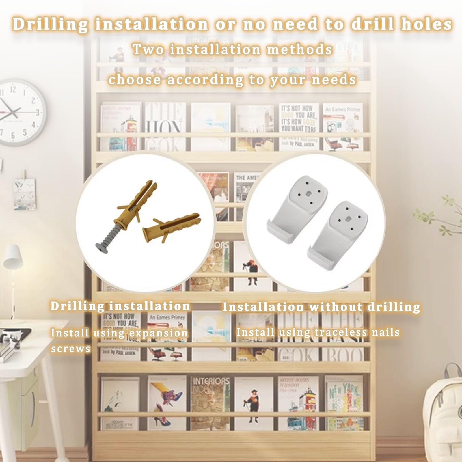 Floor Bookcases Display Racks Tall Thin 10cm Standing 2-8 Tier Bookshelves Wood Frame Behind The Door Open Storage Rack Shelf Book Shelf for Bedroom, Living Room, Home Office