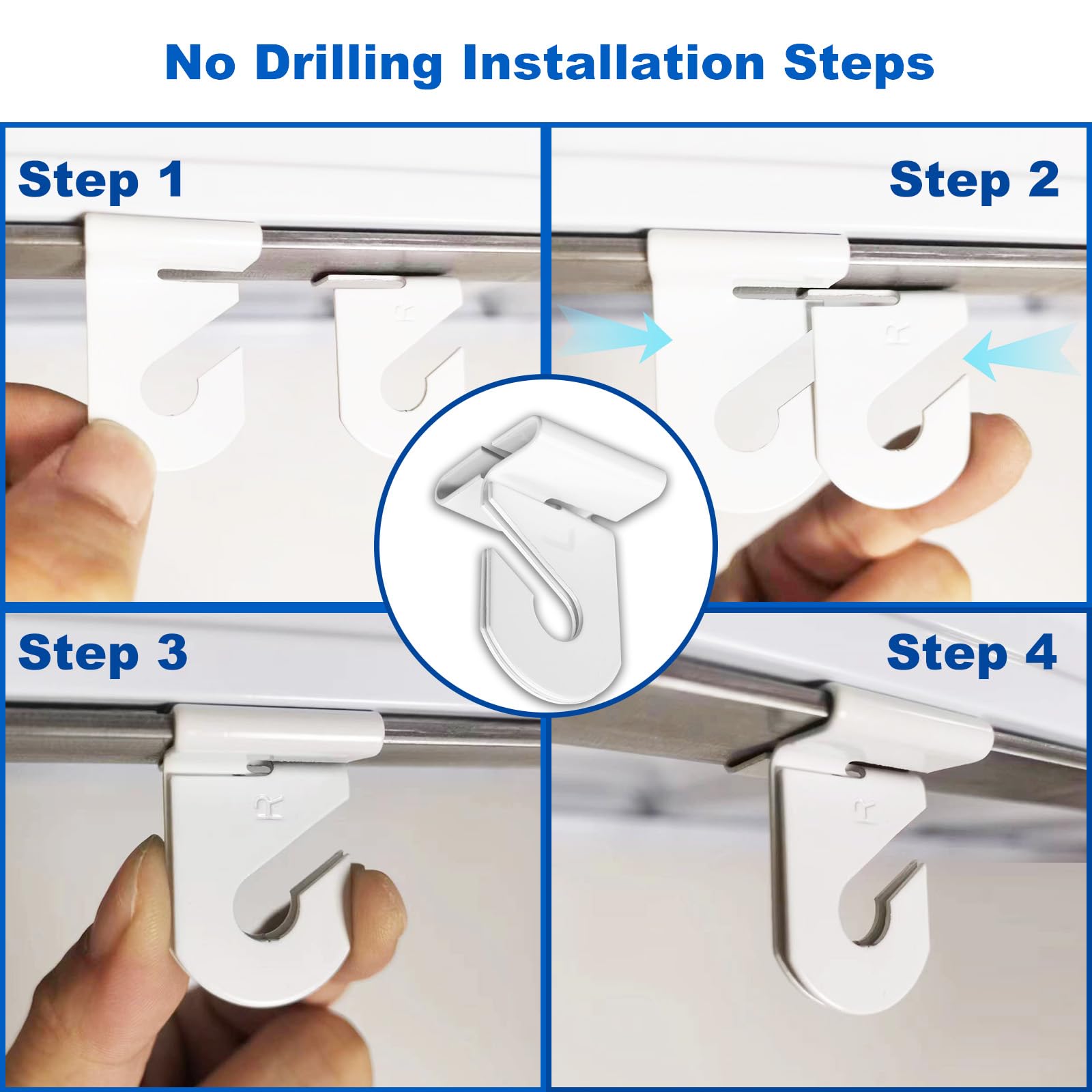 Wozoohyi White Suspended Ceiling Hooks 10 Pairs Metal Ceiling Hanging Hook,Ceiling Grid Clips for Offices Home Plants Decorations,T-Bar Suspended Ceiling Hooks Hold Up to 20 Lbs (A-White 10 Pcs)