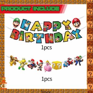 Cartoon Happy Birthday Banner for Cartoon Birthday Decorations Party Supplies Banner for Kids Cartoon Party Supplies