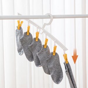 Kcjhagbd Windproof and Antiskid Rotatable Clothes Rack Underwear Hat Socks Drying Rack with Small Clip Space-Saving Clothes Rack Single-row Clothes Rack