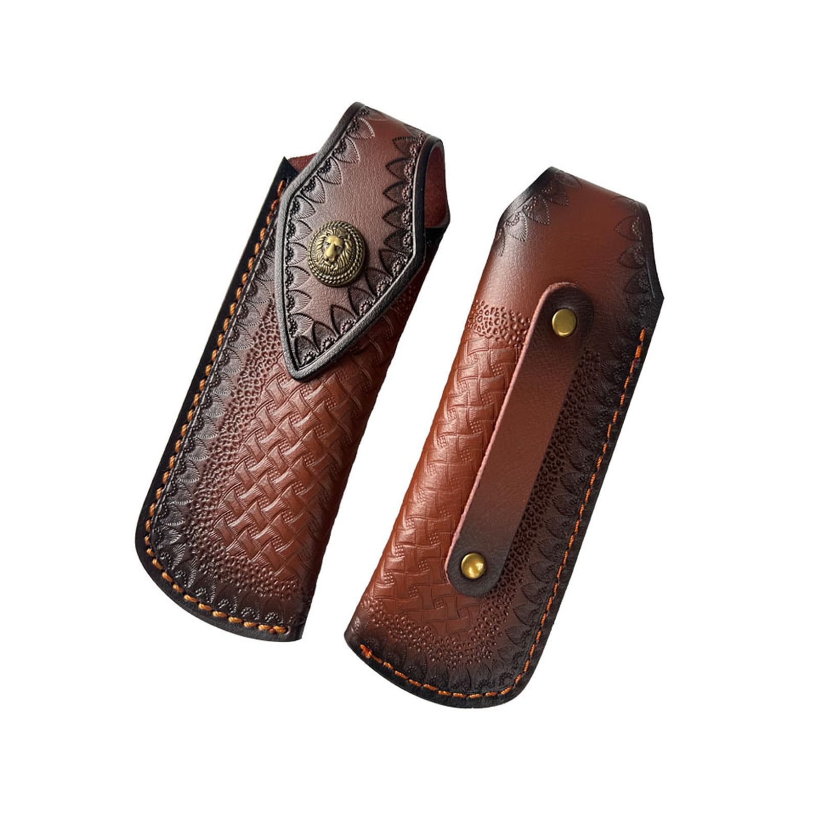 Folding Knife Sheath，2.3/6.3"Leather Pocket Knife Sheaths for Belt, Loop Portable Folding Knife Sheath for Camping Hunting Jungle Exploration