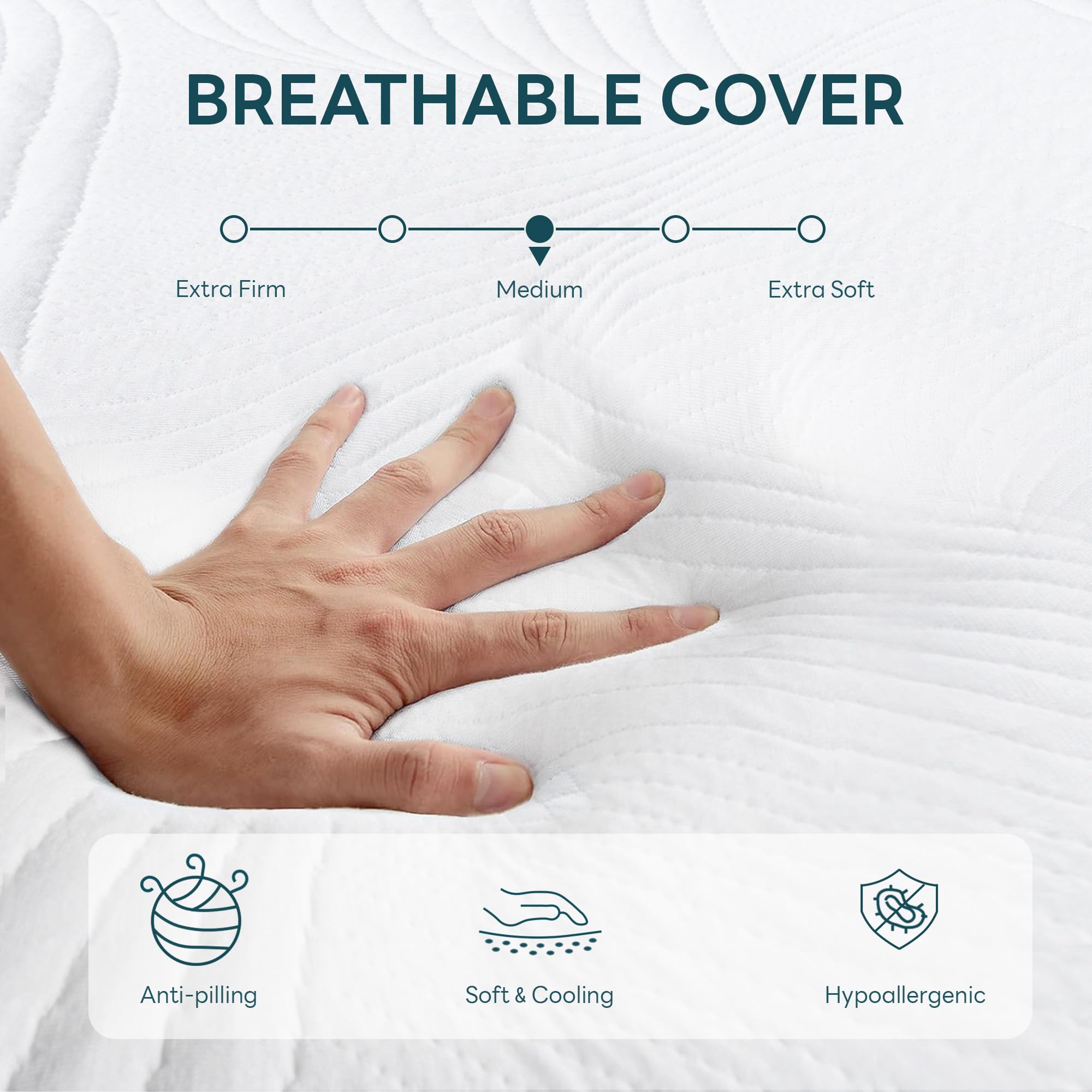 Full Mattress, Memory Foam Mattress Medium Firm, 10 Inch Full Mattress in A Box, Fiberglass Free, Removable Washable Mattress Cover, CertiPUR-US Certified,Cooling Gel Foam Mattress for Pressure Relief