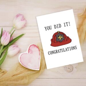 Londue Firefighter Graduation Congratulations Card, You did it congratulations, Unique College Congrats Graduation Card for Fire Academy Classmate Student