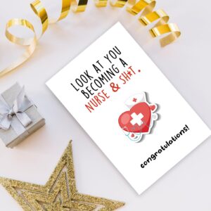 Asmallgf Nurse Graduation Card, Funny RN Nurse Graduation Gifts for Women Men, New Grad Nurse Gifts