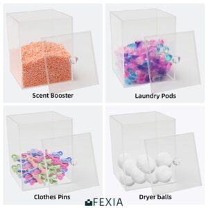 FEXIA 2 Pack Laundry Pods Containers for Laundry Room Organization and Storage Large Acrylic Containers with Lids and Labels for Laundry Detergent Laundry Pods