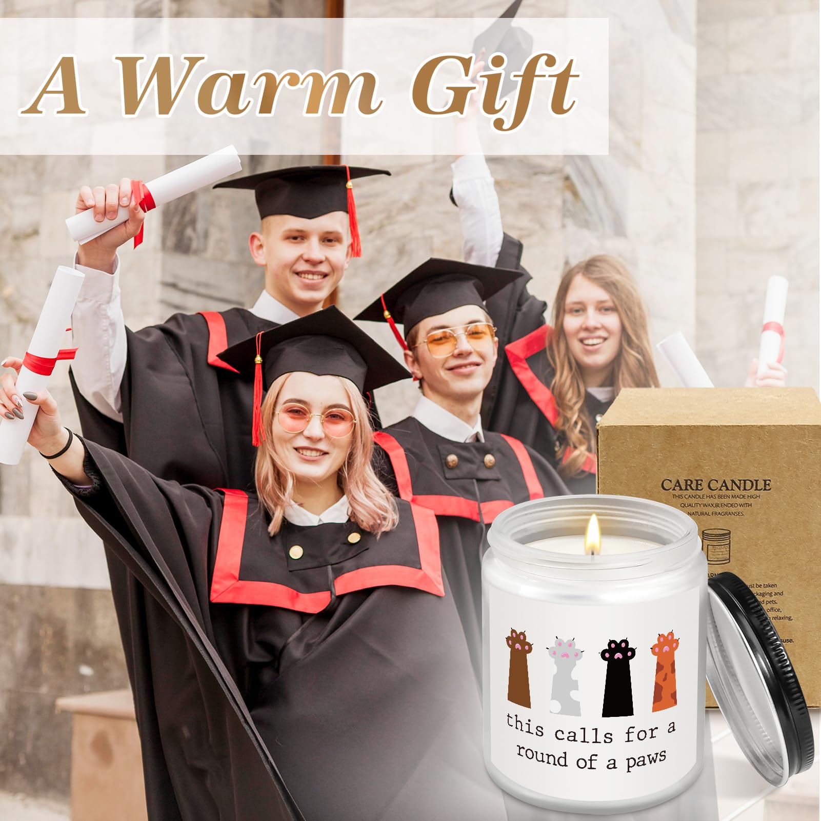 Gleevera Congratulations Gift for Women Men, Cute Congrats Gift Graduation Promotion New Job Gift for Him Her - Handmade Scented Candle